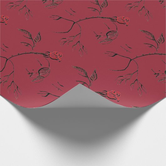 Rose Schönheit und Bestie Märchen Geschenkpapier (Ecke)