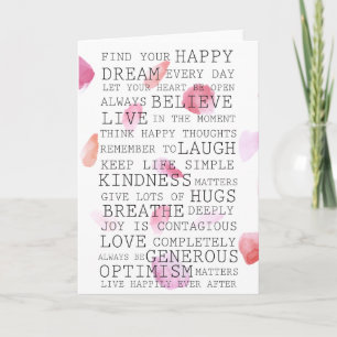 Rose-Schriften mit Inspiration Karte