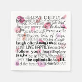 Rose-Schriften mit Inspiration Serviette (Vorderseite)