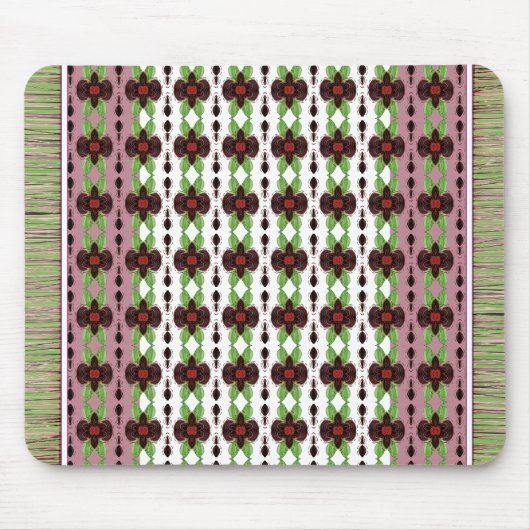 Rose Schwarz, Grün und Weiß, Flower Designer Mousepad (Vorne)