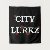 Rose Schwarz Wandteppich (Vorderseite)