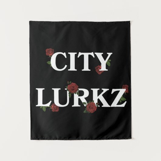 Rose Schwarz Wandteppich (Vorderseite)