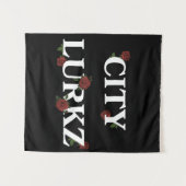 Rose Schwarz Wandteppich (Vorderseite (Horizontal))