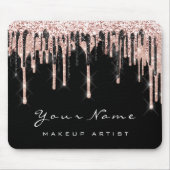 Rose Schwarz-weiß Glitzer Name Makeup Wax Lashes Mousepad (Vorne)