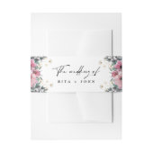 Rose Schwarz-Weiß-Hochzeit Einladungsbanderole (Vorderseite Beispiel)