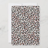 Rose Schwarz-weiß Leopard Glitzer Sparkor Einladung (Rückseite)