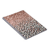 Rose Schwarz-weiß Leopard Glitzer Sparkor Notizblock (Rechte Seite)