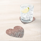 Rose Schwarz-weiß Leopard Glitzer Sparkor Untersetzer (Vor Ort)