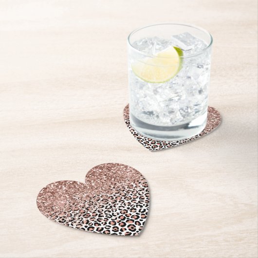 Rose Schwarz-weiß Leopard Glitzer Sparkor Untersetzer (Vor Ort)