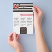Rose Schwarz-Weiß Streifen - Flyer (Handgriff)