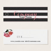 Rose Schwarz/Weiß Streifen - Preisschild (Vorne & Hinten)