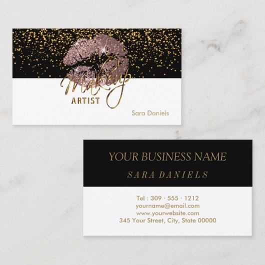 Rose Schwarz-Weiß Visitenkarte (Vorne/Hinten)