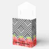 Rose Schwarz-weiße Streifen Derby Zent Geschenkschachtel (Geöffnet)