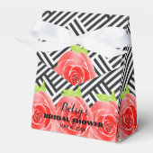 Rose Schwarz-weiße Streifen Derby Zent Geschenkschachtel (Vorderseite)