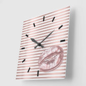 Rose Schwarz-weißer Kuss Livio Vacchini Gebäudes Quadratische Wanduhr (Winkel)