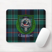 Rose Scottish Clan Tartan and Crest Mousepad (Mit Mouse)