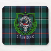 Rose Scottish Clan Tartan and Crest Mousepad (Vorne)