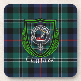 Rose Scottish Clan Tartan & Crest Getränkeuntersetzer