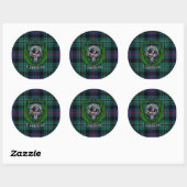 Rose Scottish Clan Tartan & Crest Runder Aufkleber (Blatt)