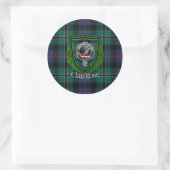 Rose Scottish Clan Tartan & Crest Runder Aufkleber (Tasche)