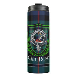 Rose Scottish Clan Tartan & Crest Thermosbecher