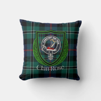 Rose Scottish Clan Tartan & Wappen Kissen