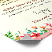 Rose Script Cocktails Hochzeitssache Poster (Ecke)