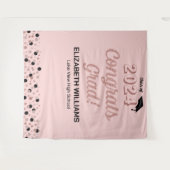 Rose Script Confetti Glückwunsch Grad rosa Hinterg Wandteppich (Vorderseite (Horizontal))