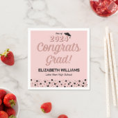 Rose Script Confetti Glückwunschs Grad Pink Napkin Serviette (Beispiel)