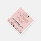 Rose Script Confetti Glückwunschs Grad Pink Napkin Serviette (Ecke)
