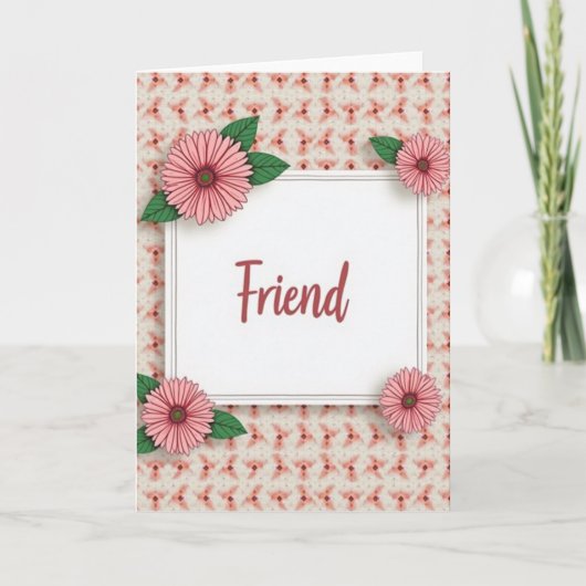 Rose-Script-Freundeskarte Karte (Vorderseite)