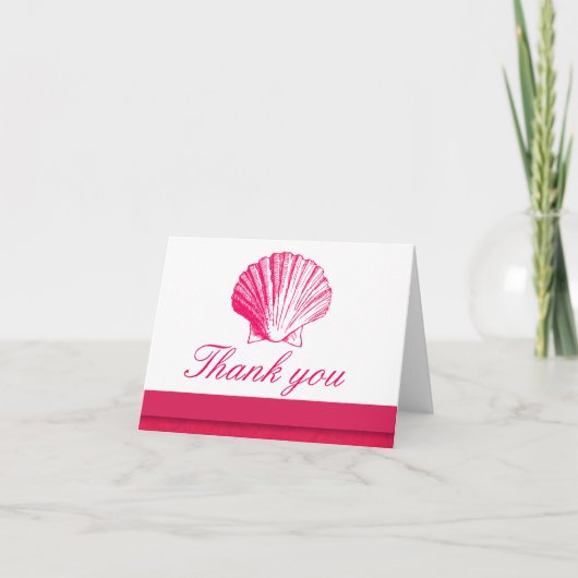 Rose Sea Shell Thank You Note Cards Dankeskarte (Vorderseite)