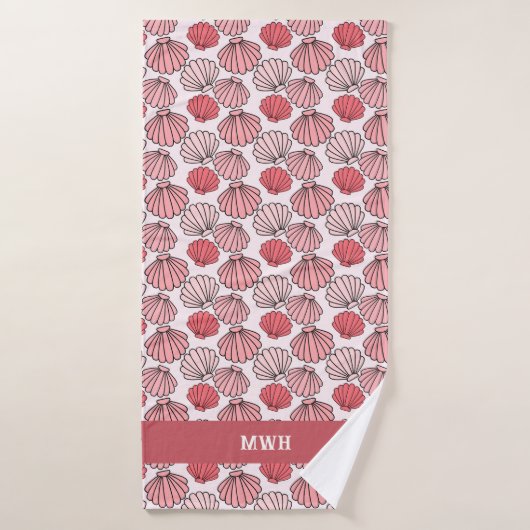 Rose Seashell Pattern Badetuch Set Badehandtuch (Badehandtuch)