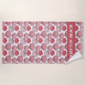 Rose Seashell Pattern Beach Handtuch - Benutzerdef (Vorderseite)