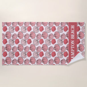 Rose Seashell Pattern Beach Handtuch - Benutzerdef