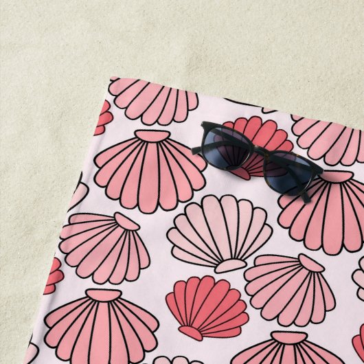 Rose Seashell Pattern Beach Handtuch - Benutzerdef (Beispiel)