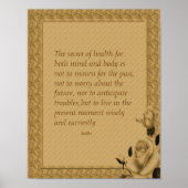 Rose Secret Health Buddha Zitat inspirierend Poster (Vorne)