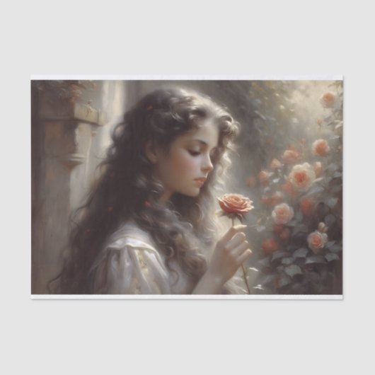 Rose Seidenpapier (Vorderseite)