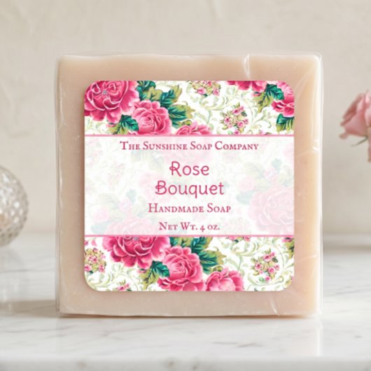 Rose Seife Kosmetik Quadratischer Aufkleber