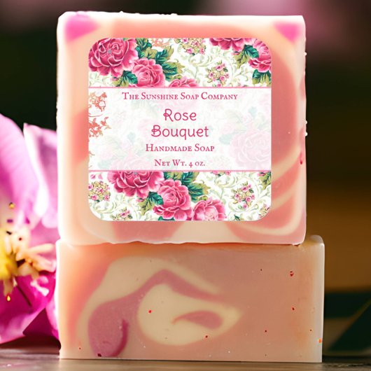 Rose Seife Kosmetik Quadratischer Aufkleber