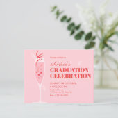Rosé-Sekt-Cocktail-Abschlussfeier Einladung (Stehend Vorderseite)