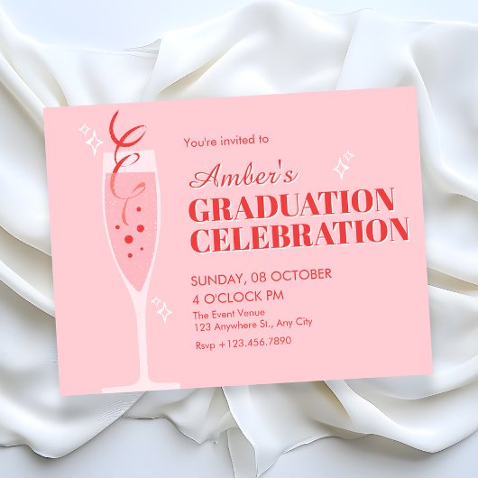 Rosé-Sekt-Cocktail-Abschlussfeier Einladung