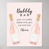 Rosé-Sekt-Sprudel-Bar-Schild Poster (Vorne)