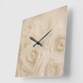 Rose Sepia Quadratische Wanduhr (Winkel)