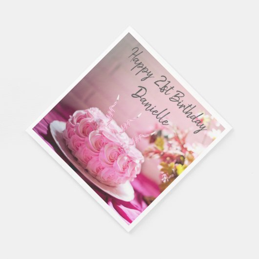 Rose Serviette (Ecke)