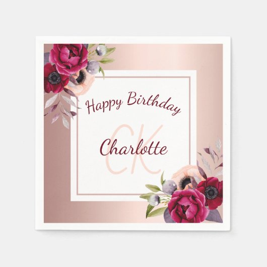 Rose Serviette (Vorderseite)