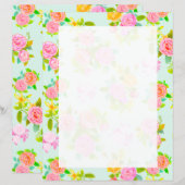 Rose Shabby Vintag Blue Blank (Vorne/Hinten)