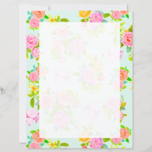 Rose Shabby Vintag Blue Blank (Vorderseite)