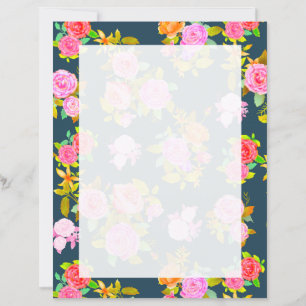 Rose Shabby Vintag Navy Blank
