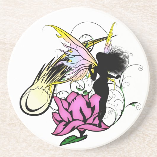 Rose Shadow Fairy Sandstein Untersetzer (Vorne)
